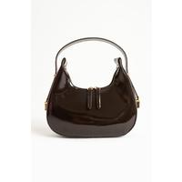 Kadın Rugan Deri Baget Cherry Bag  Fermuar Kapamalı Cherry Bag Özel Askı Detaylı Kol Çantası