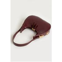 Kadın Rugan Deri Baget Cherry Bag  Fermuar Kapamalı Cherry Bag Özel Askı Detaylı Kol Çantası